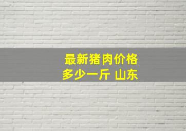 最新猪肉价格多少一斤 山东